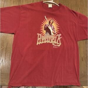 Vintage Jimi Hendrix Zion Rootswear T Shirt 2XL Red 2000 Y2K Rock